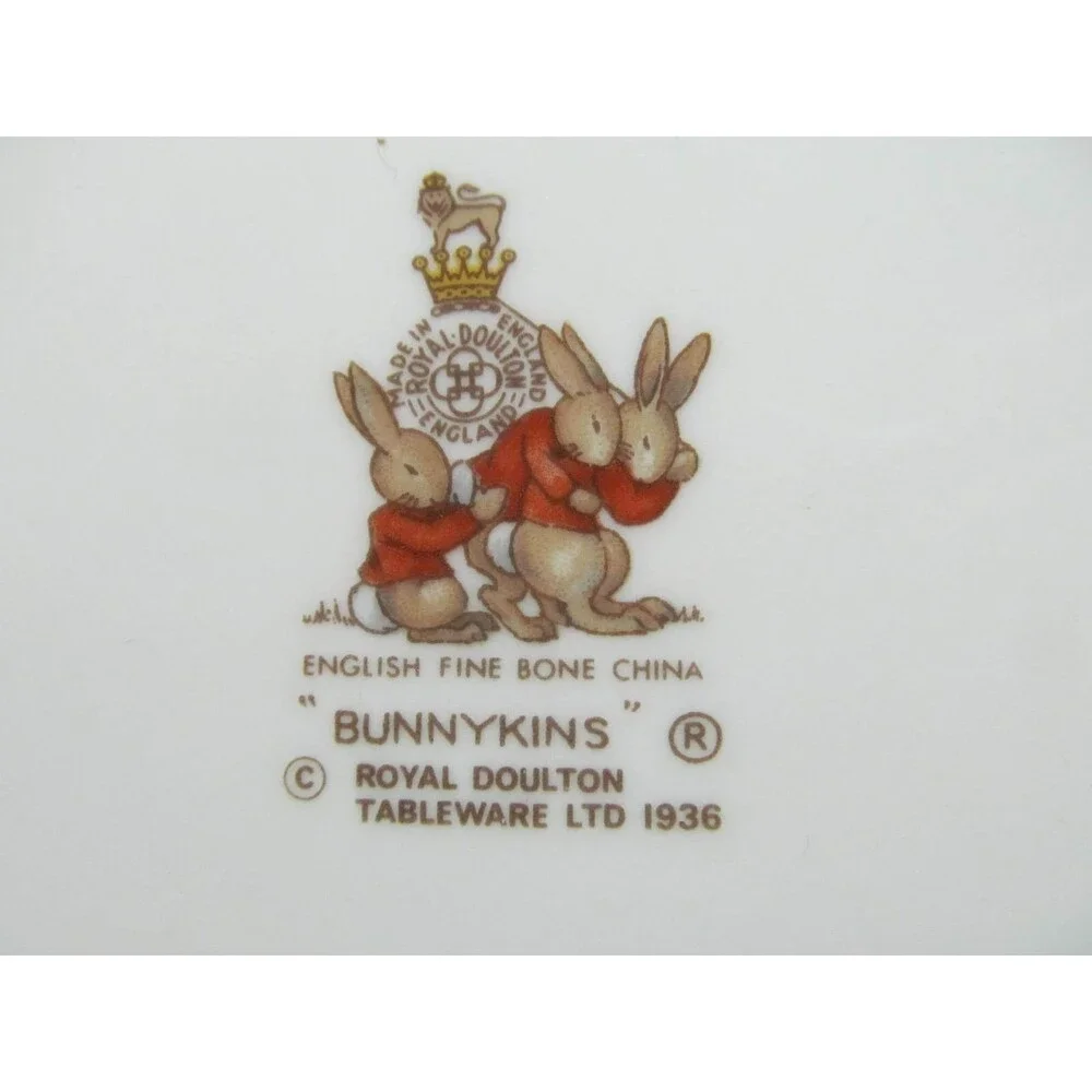 Royal Doulton Bunnykins Letterbox  Round Baby Childs Plate Bowl 6 1/4